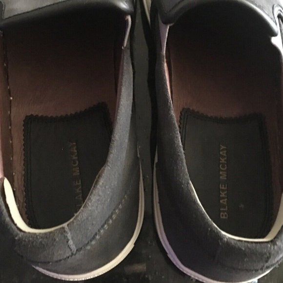 BLAKE MCKAY MEN\'S NEW $180 SIZE 9 M GRAY CHARCOAL SUEDE LEATHER SLIP-ON SNEAKERS main image 4